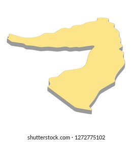 3d map of Somalia. Silhouette of Somalia map vector illustration