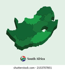 Mapa 3D de Sudáfrica, Ilustración vectorial Fotos, Diseños