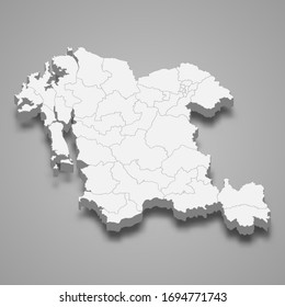 3d map of South Chungcheong province is a region of South Korea