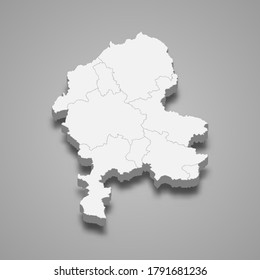3d map of Staffordshire is a ceremonial county of England, vector illustration