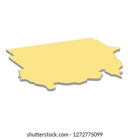 3d map of Sudan. Silhouette of Sudan map vector illustration