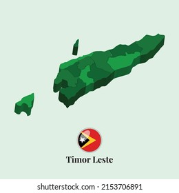 3D Map of Timor Leste, Vector illustration Stock Photos, Designs