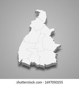 3d map of Tocantins is a state of Brazil