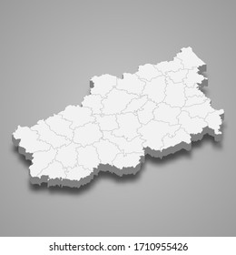 3d map of Tver Oblast is a region of Russia