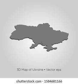 3D map of Ukraine, vector eps