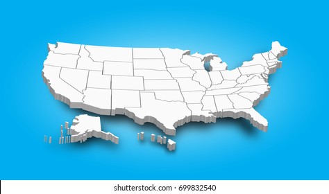 3D Map of United state of america .