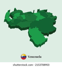 3D Map of Venezuela, Vector illustration Stock Photos, Designs