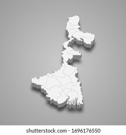3d Map Of West Bengal Is A State Of India