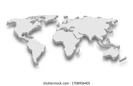 3d map of world with borders