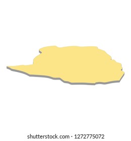 3d map of Zimbabwe. Silhouette of Zimbabwe map vector illustration