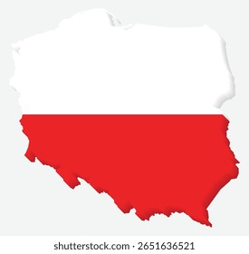 Mapas 3D da Polônia com Bandeira da Polônia Europa País