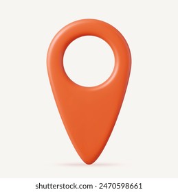 3d Mark location. Locate pin gps map. Geolocation and navigation. Icon for mobile and electronic devices, web design, infographic elements, presentation templates. 3d rendering. Vector illustration