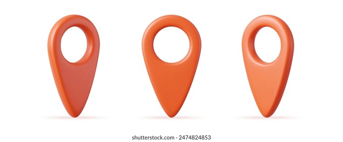 3d Mark location. Locate pin gps map. Geolocation and navigation. Icon for mobile and electronic devices, web design, infographic elements, presentation templates. 3d rendering. Vector illustration