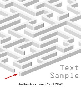 3d maze on white background