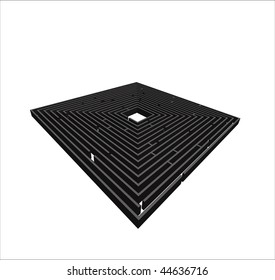3D Maze Puzzle Vector Illustration on a white background. Raster version also available.