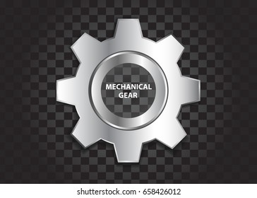 3D Mechanical Gear Vector Icon