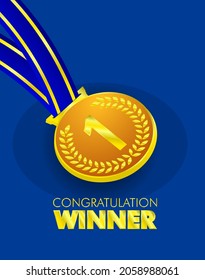 3D medal icon for winner label, poster, background
