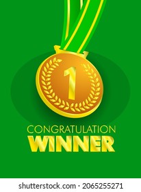 3D medal icon for winner label, poster, background
