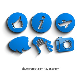3d Media and communication icons