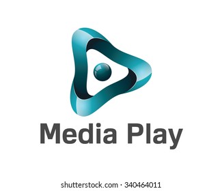 3D media play logo design. Colorful  3D media play logo vector template. Media play concept with 3D style design vector.