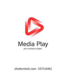 3D media play logo design. 