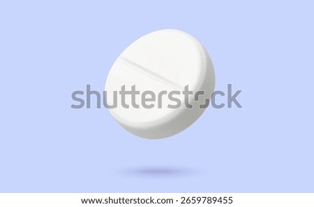 3d medical circle tablet icon, isolated on background. Tablet pill icon in 3d vector illustration