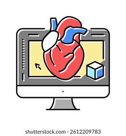 3d in medical color icon vector. 3d in medical sign. isolated symbol illustration