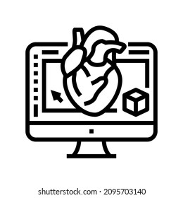 3d in medical line icon vector. 3d in medical sign. isolated contour symbol black illustration
