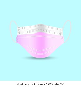 3d medical mask. Coronavirus pandemic. Health care. Realistic protective medical face mask. Vector illustration. Stock image. EPS 10.