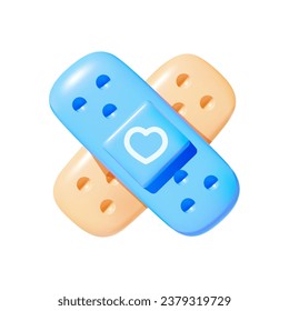 3D medical plaster vector icon.
