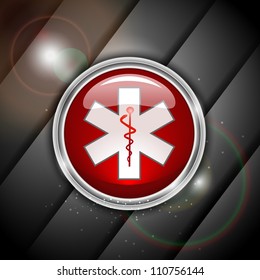 3D Medical sign, caduceus. EPS 10.