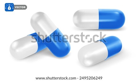 3D Medicine Capsule Pill Set