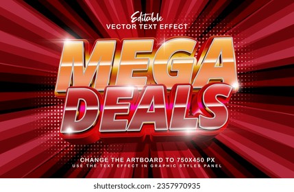 3d mega deals editable text effect style