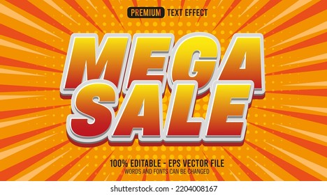 3d mega sale editable text effect for illustrator