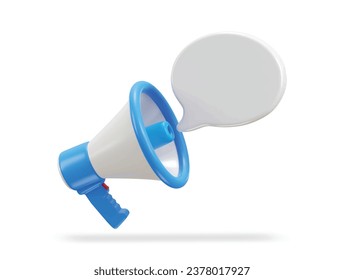 3d megaphone with chatting bubble icon