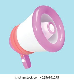 3d megaphone handheld speaker cartoony realistic vector