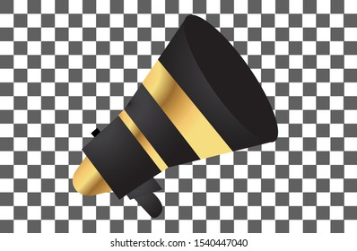 3d megaphone isolated on transparent backgrounds.