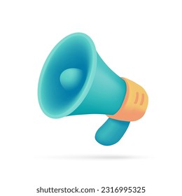 3D megaphone. News announcement concept. Promote business proposals