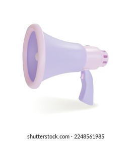 3d Concepto de Anuncio de Caricatura de Plasticina Megaphone aislado en un fondo blanco. Ilustración vectorial del altavoz