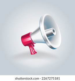 3d megaphone speaker or loudspeaker
