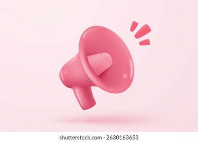 alto-falante megafone 3d ou alto-falante bullhorn para anunciar promoção em segundo plano, megafone alto-falante com microfone, alto-falante ícone 3d vetor render ilustração para alerta e anúncio 
