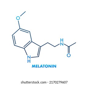 3D Melatonin Formula On White Background. Isolated Vector Illustration