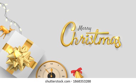 3d merry christmas realistic vector background