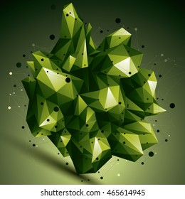 3D mesh colorful modern stylish abstract construction, origami facet object constructed from different geometric parts.