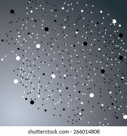 3D mesh contemporary technology abstract object, lattice futuristic form with wire mesh. Futuristic design.