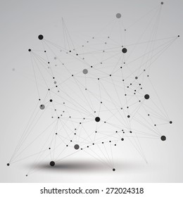 3D mesh contemporary technology abstract object, lattice futuristic form with wire mesh. Futuristic design.