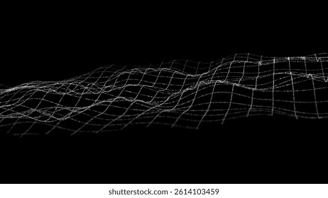 3d mesh map grid background. Line abstract tech terrain mountain topography hud. Wave data futuristic wave