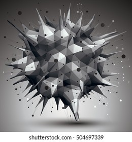 3D mesh modern stylish abstract construction, origami facet object constructed from different geometric parts.