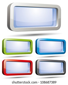 3d message banner, vector illustration, color variants set.