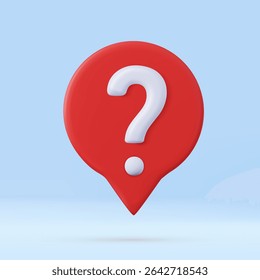 3d Message box with question mark icon. speech bubbles with a question mark. 3d rendering. Vector illustration